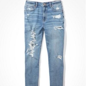 AE Stretch Ripped Mom Jean